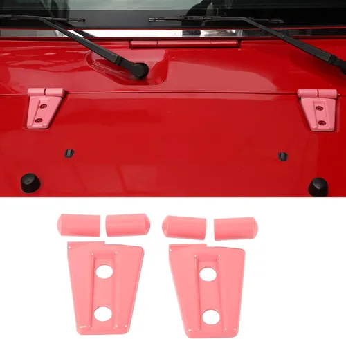 Vista 13 de Kit de moldura de cubierta de bisagra de capó 2 piezas para Jeep Wrangler JK JKU 2007-2018 (verde)