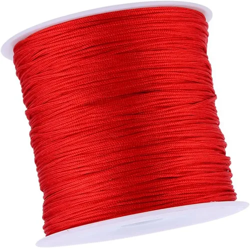Vista 6 de Yosoo Health Gear Cordón de nylon rojo para hacer joyas, hilo para pulsera, hilo rojo original