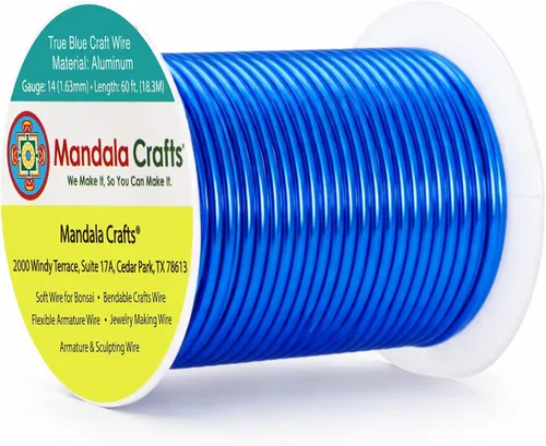 Vista 240 de Mandala Crafts - Alambre de aluminio anodizado de calibre 22 para hacer joyas - 137.2 m de alambre flexible surtido y coloreado - Doble para bonsái