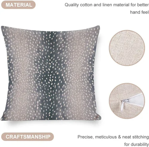 Vista 3 de Fundas de almohada de antílope, cuadradas, con estampado de antílopes azul, estampado de antílopes, fundas decorativas de lino para sofá, cama
