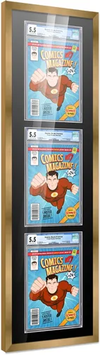 Vista 28 de Poster Palooza Marco de cómics con paspartú para 1 cómic de grado CGC, CBCS o PGX, marco de cómic de bronce para cómic de 8.125 x 13 pulgadas
