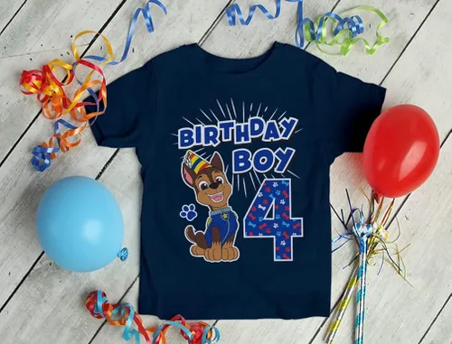 Vista 3 de Paw Patrol - Camiseta de cumpleaños de 4 años de Paw Patrol para niño