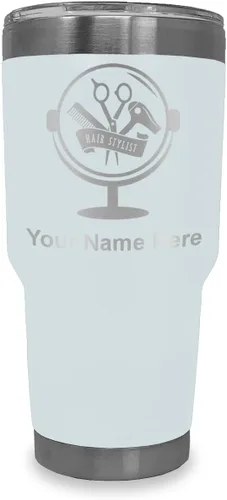 Vista 8 de LaserGram Taza de 20 onzas con aislamiento al vacío, para estilista de cabello, con grabado personalizado incluido (negro) Engraved Gift for Hair