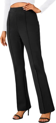 Vista 52 de Urban CoCo Pantalones de trabajo elásticos con corte de bota, pantalones de yoga pequeños para oficina casual
