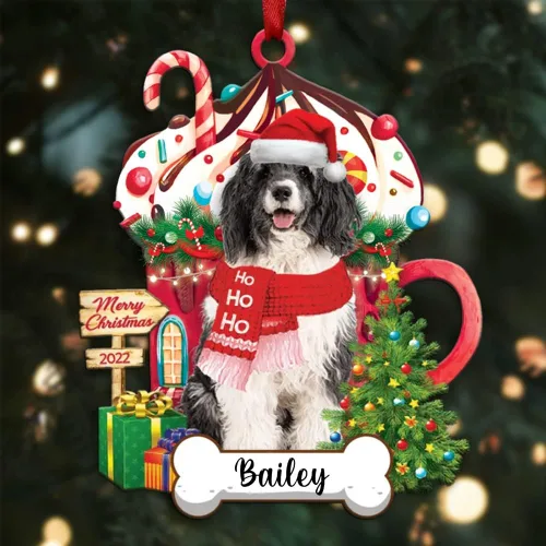 Vista 113 de Amantes de los perros de Navidad – Navidad de perros disponibles para muchos perros Shi Tzu – Adorno con forma personalizada, adorno de Navidad