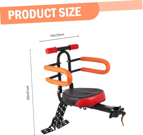 Vista 2 de SUPVOX Silla de bicicleta montada en la parte delantera para niños, fácil instalación, diseño cómodo