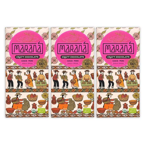 Vista 8 de Maraná Chocolate 70% Cacao Variedad Chocolate Negro Paquete de 3 – Chocolate peruano – Premium, grano a barra, de origen directo, hecho en origen