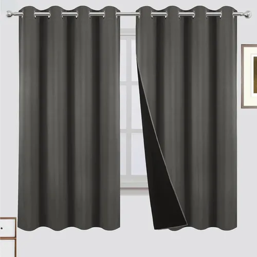 Vista 45 de LEMOMO Cortinas 100% opacas de 38 x 54 pulgadas, 2 paneles de oscurecimiento con aislamiento térmico para dormitorio