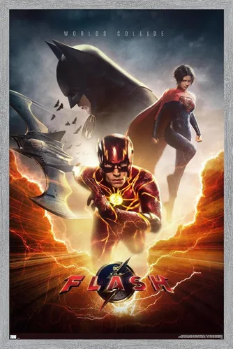 Vista 15 de Trends International DC Comics Movie The Flash - Póster de pared de una hoja, 14.725 x 22.375 pulgadas, versión enmarcada de madera de granero