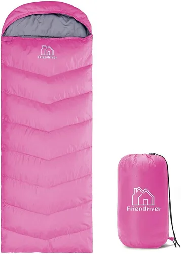 Vista 14 de Versión mejorada de tamaño XL del saco de dormir para acampar 4 estaciones, cálido y fresco, peso más ligero, adultos y niños pueden utilizar bolsa