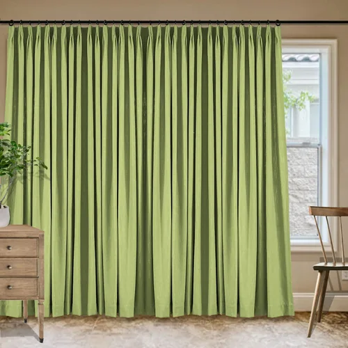 Vista 31 de Frelement Cortinas plisadas de lino de algodón de 100 pulgadas de ancho y 102 pulgadas de largo, cortinas con reducción de ruido para sala