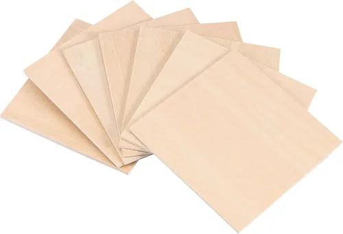 Vista 5 de HOIGON 120 piezas de cuadrados de madera sin terminar de 3 x 3 pulgadas, blanco natural