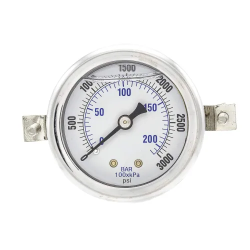 Vista 19 de PIC Gauges 203L-204M Medidor de presión relleno de glicerina con abrazadera en U con carcasa SS/bisel, internos de latón, lente de PC, dial de 2