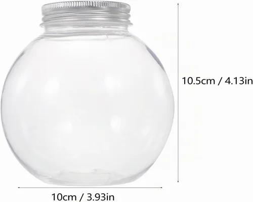 Vista 3 de MAGICLULU Tarro de plástico esférico para caramelos, 5 unidades, con forma de globo, botella redonda transparente para almacenamiento de aperitivos