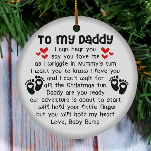 Vista 5 de Adorno personalizado para el árbol de Navidad para la primera Navidad, regalo para el nuevo padre de la madre de la protuberancia, adorno