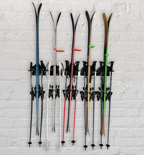 Vista 2 de TRAPAWAY Estante de pared Capacidad para 1 par de esquís o snowboard por fijaciones Organizador de garaje para herramientas,
