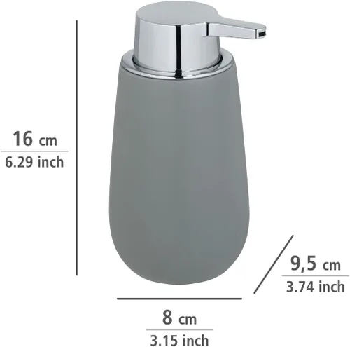 Vista 4 de Wenko 23648100 - Dispensador de jabón (3.7 x 6.3 x 3.1 in), color gris
