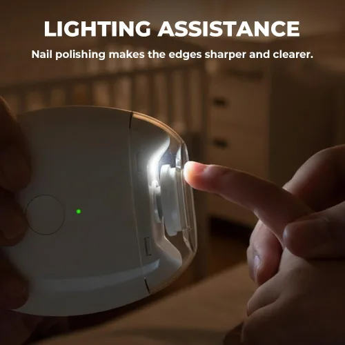 Vista 7 de Cortaúñas eléctrico automático 2026 Molinillo de uñas recargable por USB con luz LED Herramienta silenciosa de cuidado de uñas de 3 velocidades
