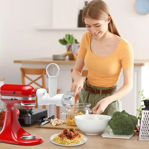 Vista 7 de Accesorio para hacer pasta para batidora de pie KitchenAid con 6 formas diferentes de salida de pasta, duradero para accesorios y herramientas