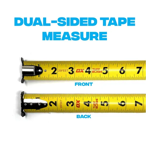 Vista 17 de OX Tools Tuff Blade - Cinta métrica magnética de construcción a prueba de golpes con doble gancho magnético - Hoja de 1 1/4 pulgadas de ancho