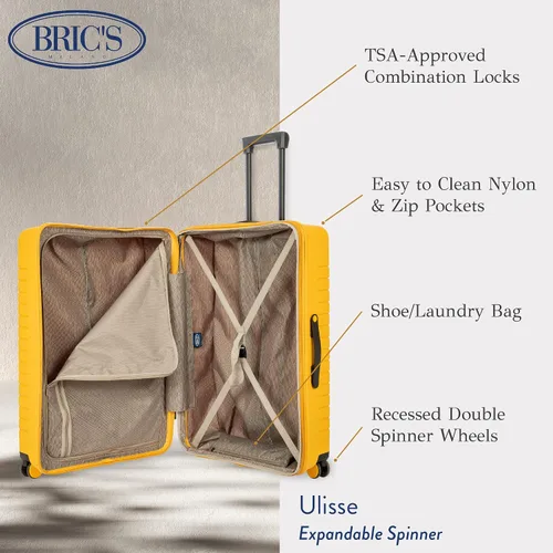 Vista 3 de Bric's BY Ulisse Maleta giratoria expandible Equipaje de viaje de 28 y 30 pulgadas con cerradura aprobada por la TSA y exterior rígido Múltiples