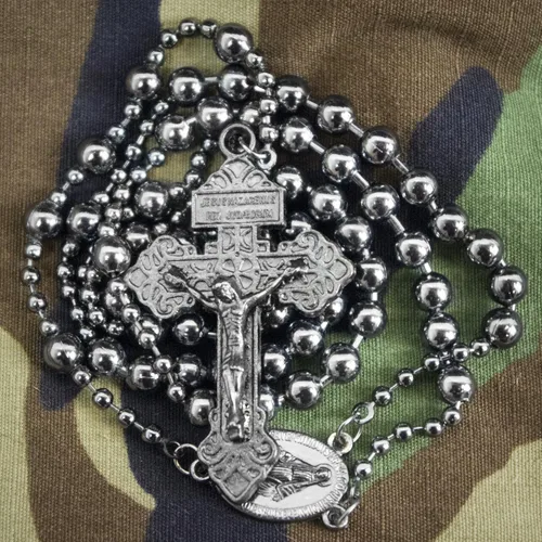 Vista 8 de Rosario militar Soldado de Dios Basado en rosarios de guerra emitidos a tropas en la Primera Guerra Mundial Es un gran regalo para hombres