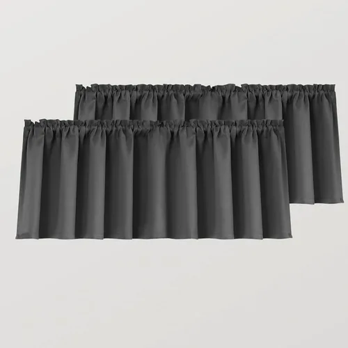 Vista 26 de Mrs.Naturall Cenefas de playa para ventana de cocina, paquete de 2 cenefas opacas con bolsillo para barra, para sala de estar, baño, 36 x 16