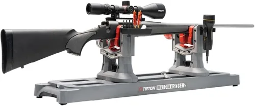 Vista 2 de Tipton El mejor tornillo de banco de pistola Gen 2 con 4 posiciones de montaje, abrazaderas ajustables para pistola, almacenamiento de accesorios
