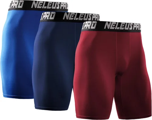 Vista 21 de NELEUS Paquete de 3 pantalones cortos de compresión para hombre