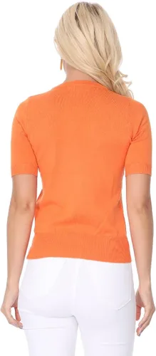 Vista 5 de YEMAK Suéter de Punto Top para Mujer – Media Manga Cuello Redondo Básico Casual Ajuste Clásico Ligero de Punto Suave Pullover Tee