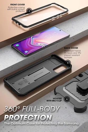 Vista 6 de SUPCASE Funda para Samsung Galaxy S20 FE 5G con Protector de Pantalla (Unicorn Beetle Pro), [Soporte Integrado y Clip para Cinturón] Funda