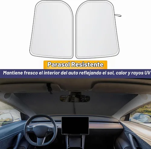 Vista 8 de EcoNour Parasol para parabrisas Tesla para el modelo 3/Y plegable UV