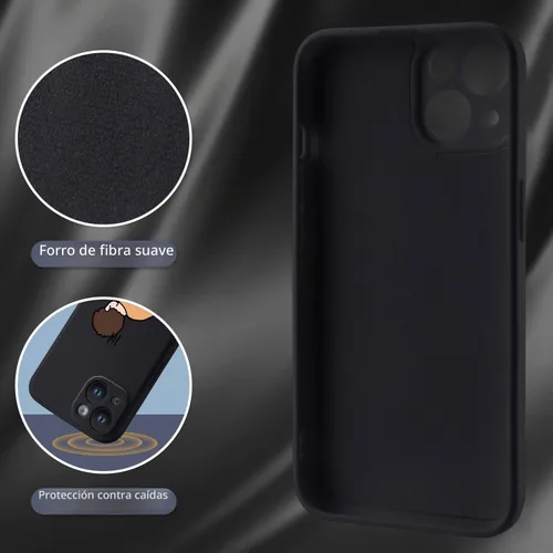 Vista 5 de Funda Graciosa de Chico para iPhone 11, Funda Líquida de Silicona de Gel Suave de Caucho Mate con Forro de Microfibra, Funda Protectora Divertida
