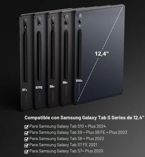 Vista 2 de Dexnor para Samsung Galaxy Tab S10+ Plus/S9+ Plus/S9 FE+ Plus/S8+ Plus/S7+ Plus/S7 FE Funda con Teclado 31.5 cm Flotante Cantilever Magnético
