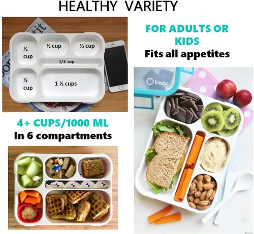 Vista 3 de Paquete de 2 loncheras Bento para niños y adultos (azul y rosa) + 2 loncheras pequeñas Bento para niñas y niños (azul y rosa)