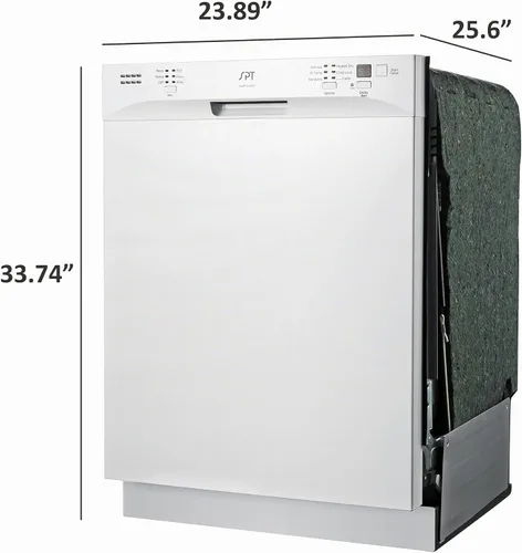Vista 5 de SD-6501W: Lavavajillas de bañera alta de acero inoxidable incorporado de 24 ″ Energy Star con secado térmico - Blanco