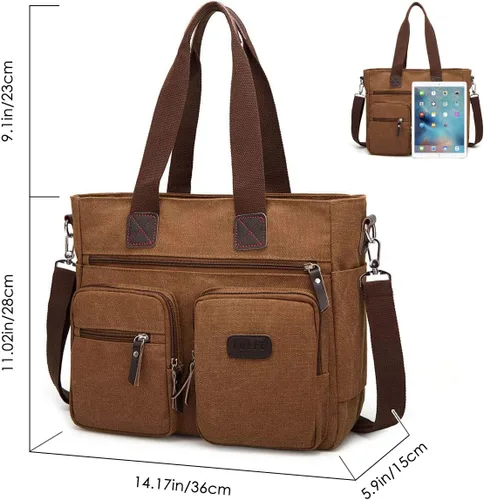 Vista 3 de ToLFE Bolso de mano con asa superior para mujer, bolso de hombro, bolso de mensajero, bolso cruzado, bolsa de viaje para trabajo