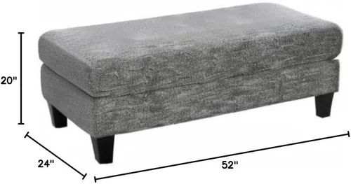 Vista 3 de 24/7 Shop at Home Otomana rectangular Farryn, gris