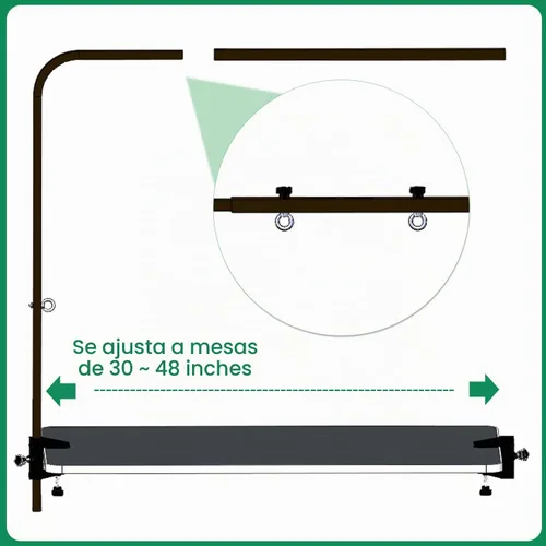 Vista 6 de SHELANDY Brazo/barras de aseo para mascotas con abrazaderas ideales para baño y aseo de perros