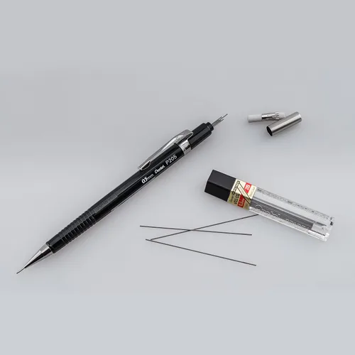 Vista 8 de Pentel P205BP2-K6 Portaminas/Automático afilado, 0.5 mm, negro, 2 unidades (paquete de 1) - El empaque puede variar.