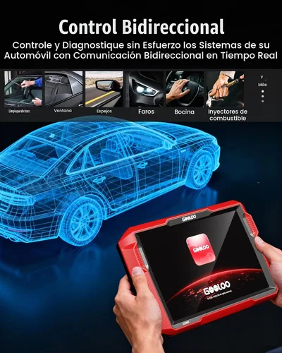 Vista 3 de Escáner de diagnóstico GOOLOO DS900 OBD2, herramienta de escaneo bidireccional de sistema completo, escáner Bluetooth 5.0 con pantalla táctil de 8