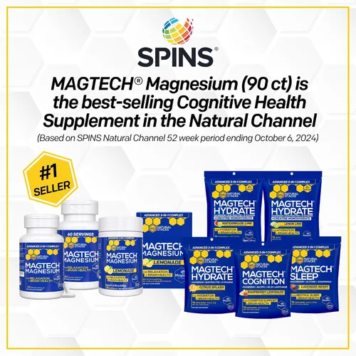 Vista 8 de Magtech - Paquete de cápsulas de magnesio y limonada - 3 formas de magnesio - Apoya la relajación y la salud cerebral* - 60 porciones totales