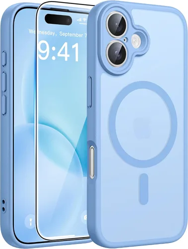 Vista 182 de FNTCASE - Funda para iPhone 16 Pro: magnética, mate, translúcida, de grado militar, protectora contra caídas, resistente, fina, duradera y a prueba