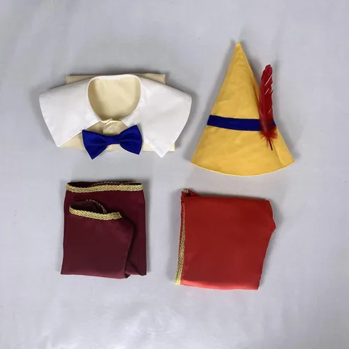Vista 7 de Disfraz de marioneta para niños, conjunto completo de chaleco con sombrero para disfraces de Halloween