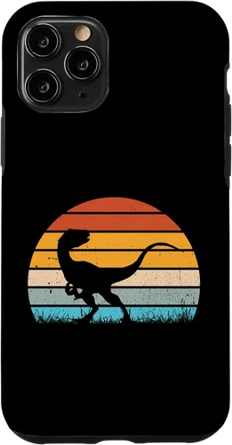 Vista 29 de Retro Sunset Jurassic Velociraptor Dinosaur Case for iPhone 17