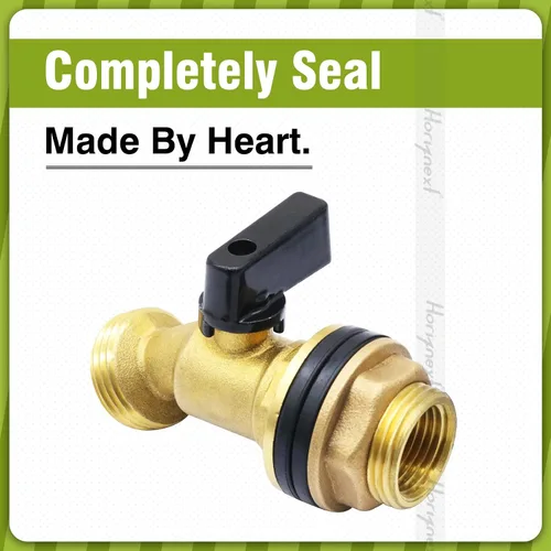 Vista 3 de GHT 3/4 espita para barril de lluvia, kit de espiga de barril de agua de mamparo de latón para piezas de tanque de bricolaje y accesorios