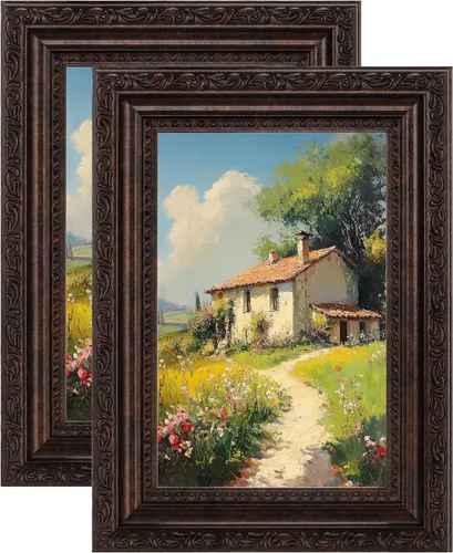 Vista 18 de eletecpro 8x10 Vintage Picture Frame, Glass Cover, Gold, 2-Pack Dorado