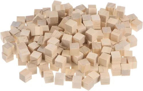 Vista 7 de uxcell Bloques de madera para manualidades, 100 unidades de 1 pulgada sin terminar cubo de madera de pino cuadrado para proyectos de manualidades