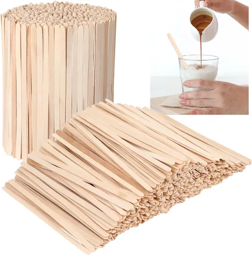 Vista 7 de Paquete de 3000 palitos de madera de abedul para café de 7 pulgadas, agitadores de café de madera desechables a granel, palitos de té largo