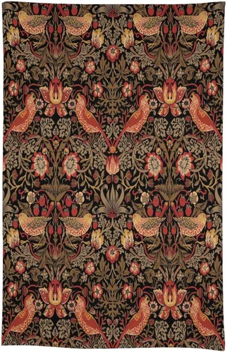 Vista 105 de Mantel Floral Retro de Pájaros, Diseño Original Bohemio William Morris Estampado Cubierta de Mesa para Hogar Picnic Fiesta Comedor Cocina William
